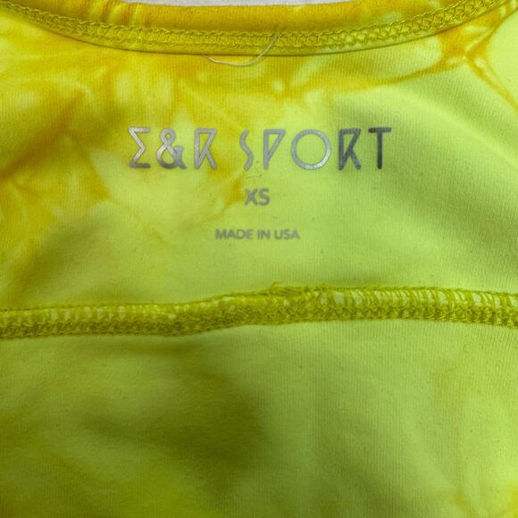 NEW E&R Sport Electric & Rose Athletic Athleisure Sports Bra Yellow Tie Dye XS - Picture 3 of 6